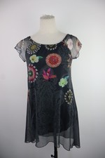 DESIGUAL VESTITO MANICA CORTA DONNA TG M WOMAN CASUAL VINTAGE DRESS ABITO VELATO