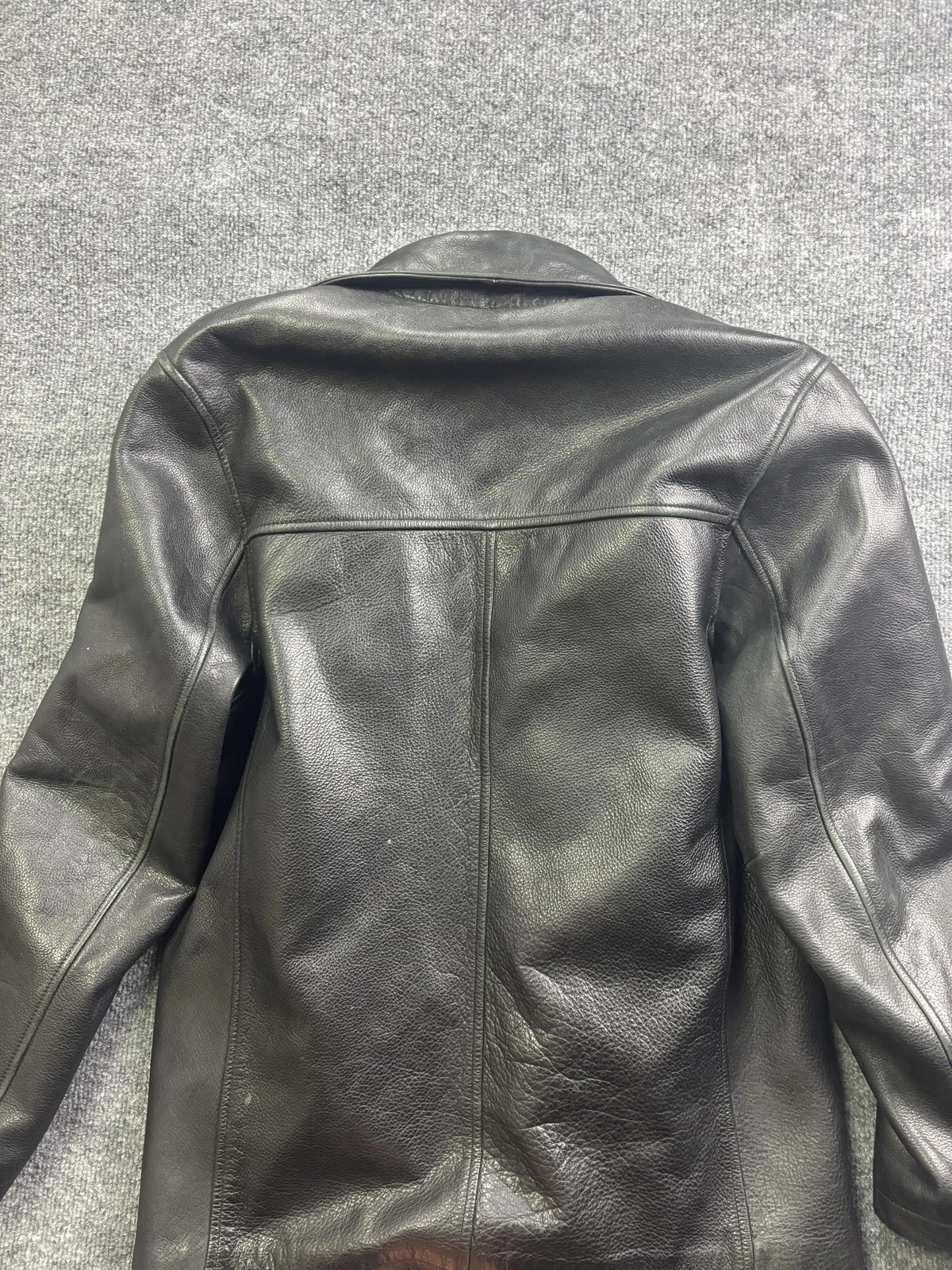 M Julian Coat Mens Small Black Leather Thinsulate Quilted Lined Button - product detail image 9
