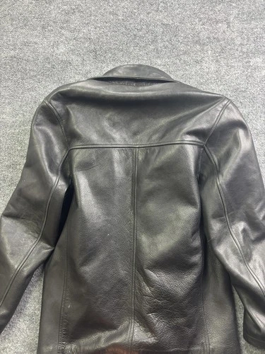 M Julian Coat Mens Small Black Leather Thinsulate Quilted Lined Button image 9