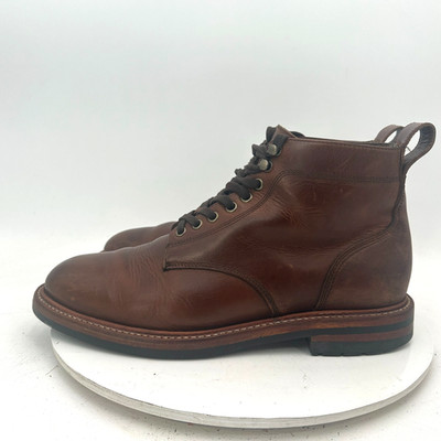 Brown Leather Work Boots Vibram Sole Lace Up Men s 10 Made In Mexico