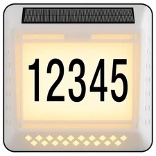 Solar LED Address Sign – Waterproof House Number Plaque, Customizable Numbers...