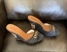 Guess By Marciano Blue Denim 5  Wedge Heels 9...