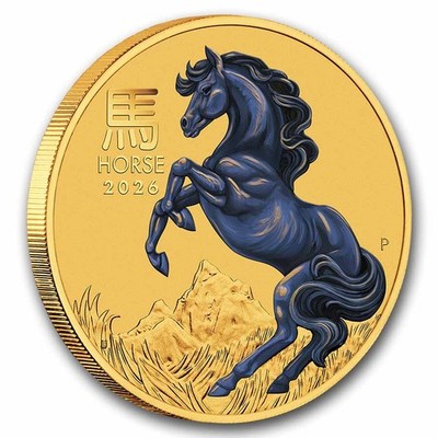 2026 Australia 1/10 oz Colorized Gold Lunar Horse BU | eBay