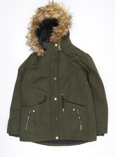 Grüner Parka Mantel Damen UK Größe S Primark