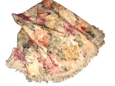 BURLINGTON MONACO HYDRANGEAS BURGUNDY ROSE FLORAL (1) 74' ROUND TABLECLOTH