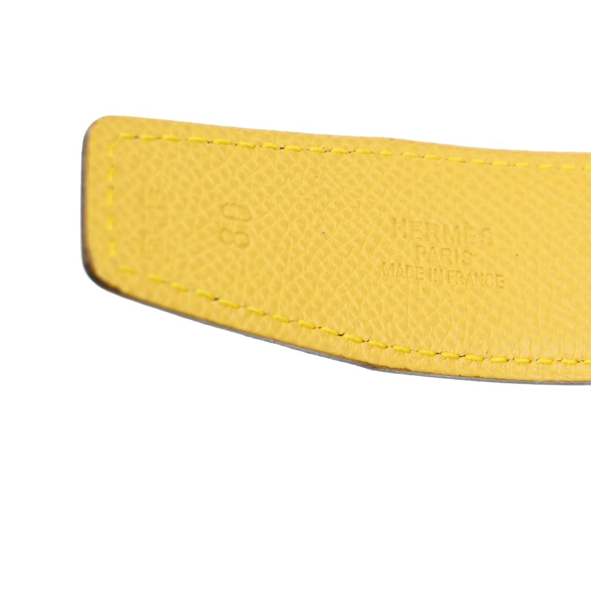 HERMES H Logo Constance Reversible Buckle Belt Leather #80 SHW