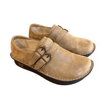 Alegria Alli Desert Essence Clog Metallic Tan Leather Size 6.5 Casual/Comfort