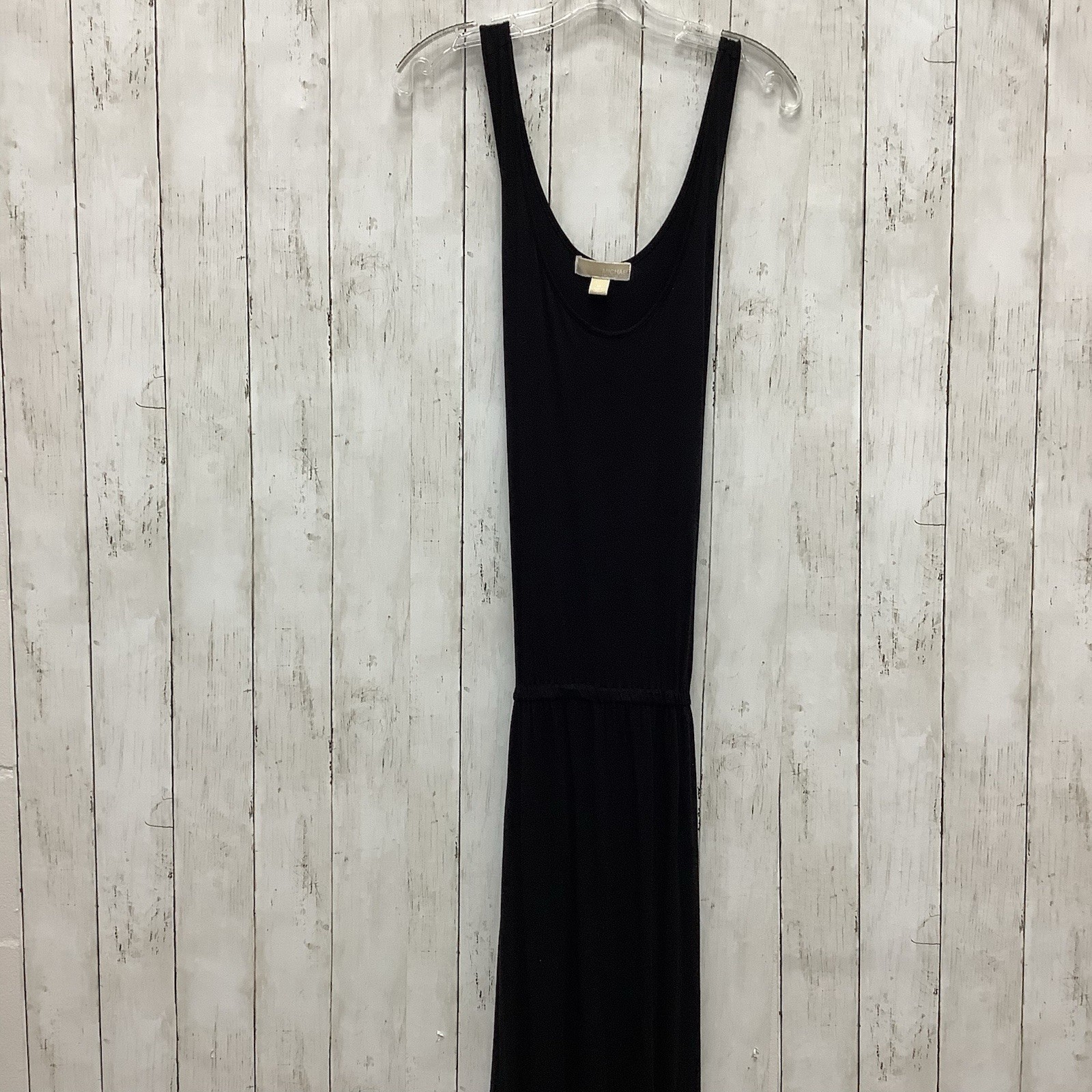 Michael Kors Medium Black Sleeveless Scoop Neck Belted Maxi Dress