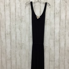 Michael Kors Medium Black Sleeveless Scoop Neck Belted Maxi Dress