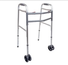 ProBasics Bariatric 2-Button Folding Walker with 5 Inch Wheels 500 lb Case of 2