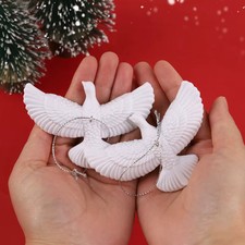 Christmas Ornaments White Dove Resin Hanging Tree Decoration Gift