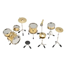 8Pcs Mini Drum Model Kit - Miniature Musical Instrument Set for Home Decor, R...