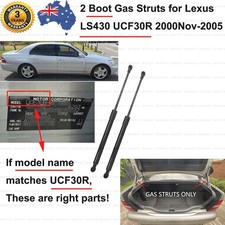 2 Rear Tailgate Boot Trunk Lid Gas Struts for Lexus LS430 2001-2006 UCF30R Sedan