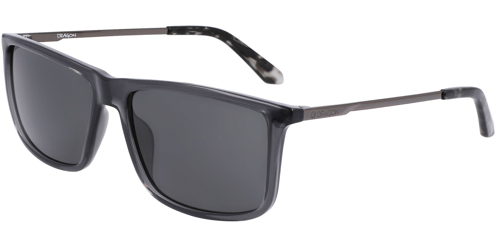 Dragon Damien LL Mens Shiny Grey Crystal LumaLens Square Sunglasses - 020 6790₽