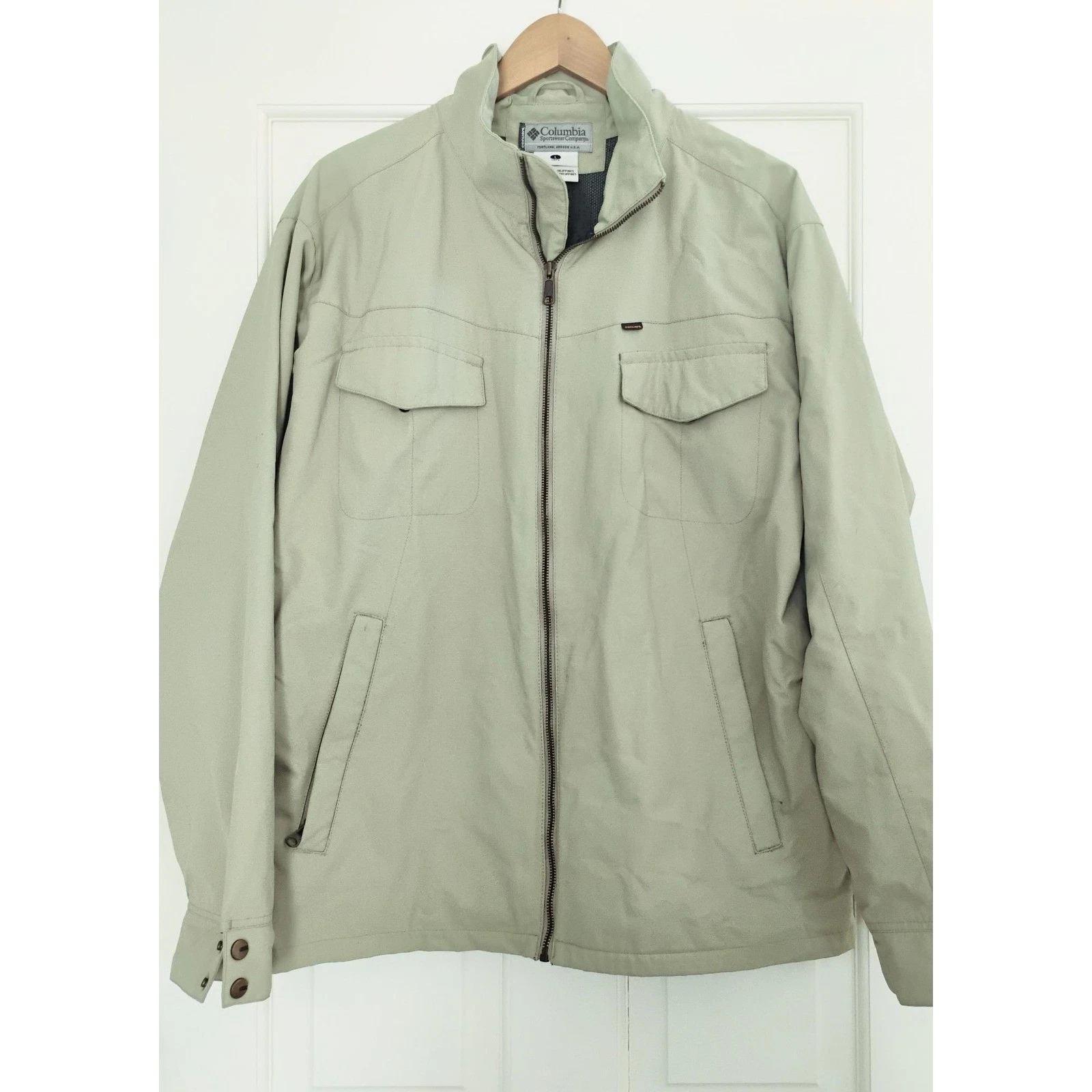 Vintage Columbia Sportswear Convert Mens Jacket Large Kahki Full Zip Rain