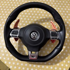 2009-2012 Vw Golf Mk6 Gti Flat Bottom Steering Wheel Red Stitch Complete Wheel 2009-2012 Vw Golf Mk6 Gti Flat Bottom Steering Wheel Red Stitch Complete Wheel