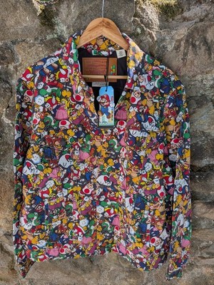 Levi s x Nintendo Super Mario All-Over Print Denim Trucker Jacket NWT Rare Men s