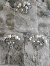 Set of 3 FAUX PEARL HAIR PIN BUN PIN WEDDING BRIDAL PROM UP-DO HAIR ACCESSORY