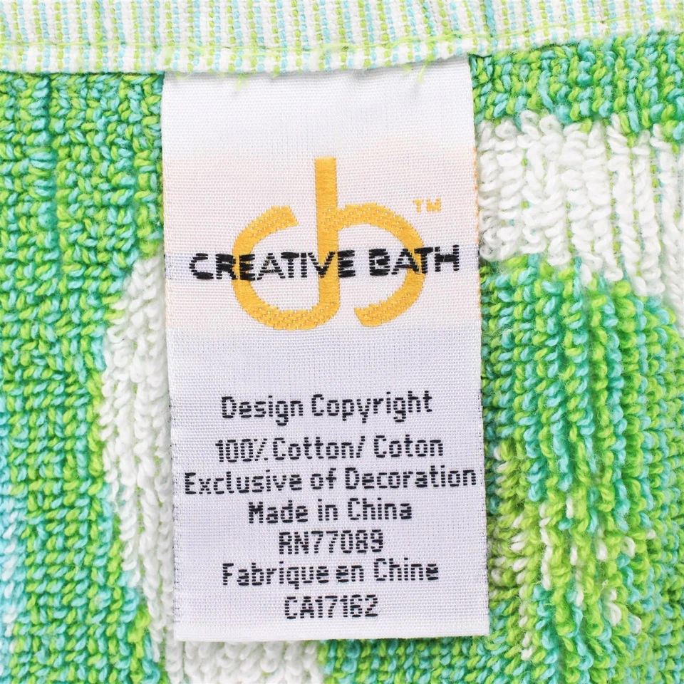 Лот из 2 подходящих полотенец для рук Creative Bath из 100% хлопка в стиле 70-х синие/зеленые - Изображение 4 из 4