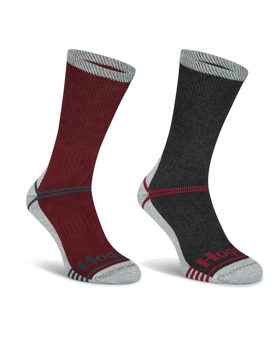 Hoggs of Fife Field & Outdoor Coolmax Sock Twin Pack Burgund