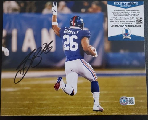 Saquon Barkley 8x10 AUTO Signed Picture Photo Beckett BAS COA Autograph NY Giant