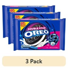  3 pack OREO Double Stuf Chocolate Sandwich Cookies, Family Size, 18.71 oz