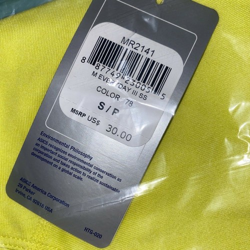 Asics Shirt Mens Small Everyday III Short Sleeve Athletic Tee Neon NWT MR2141-78 - Picture 2 of 7
