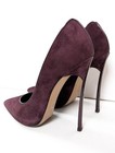 CASADEI Blade Suede Leather Steel Stiletto Metal High Heels Pointed toe Pumps 8 — photo 4