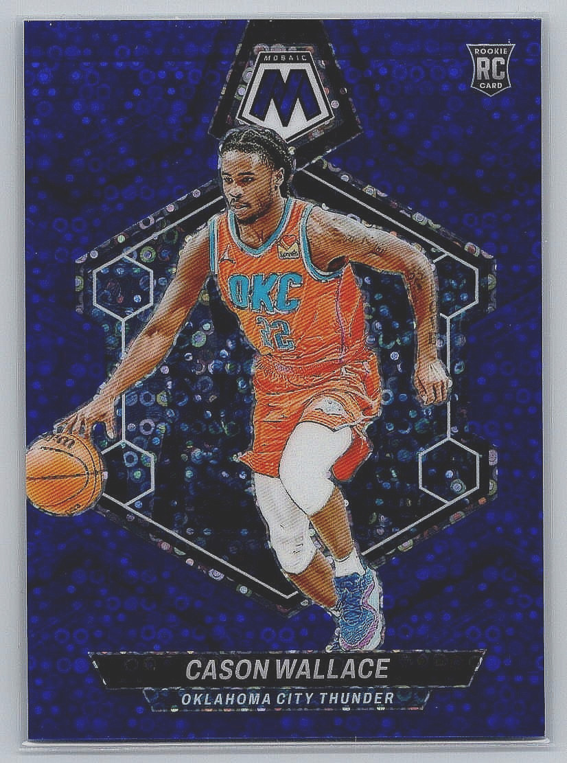 2023-24 Panini Mosaic Cason Wallace #218 Fast Break Blue Mosaic Prizm /85 (RC) *