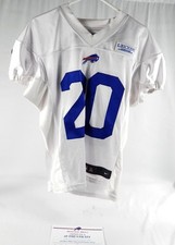 2022 Buffalo Bills Nyheim Hines #20 Game Issued Pos Used White Practice Jersey 0