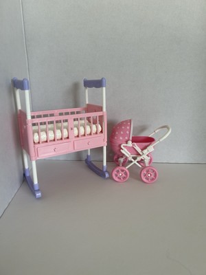 Happy Family Barbie  Baby Crib   & Stroller  #1
