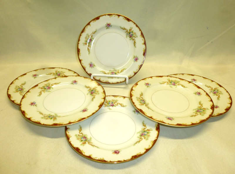 6X VTG 1950s Harmony House Fine China Wembley Bread Plates Floral Japan 6 3/8"