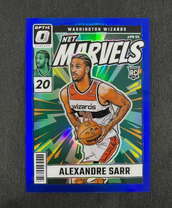 Alexandre Sarr 2024-25 Panini Donruss Optic RC Net Marvels Blue /49 #7