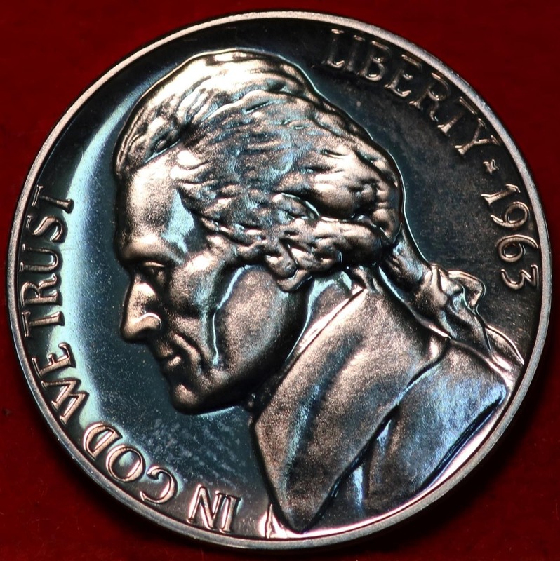 Uncirculated Proof 1963 Philadelphia Mint Jefferson Nickel Not Silver