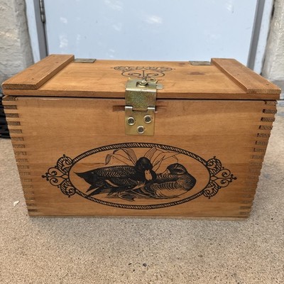 Vintage Gideon Anderson Wooden Ammo Box Duck Dovetail Man Fathers Day Rustic