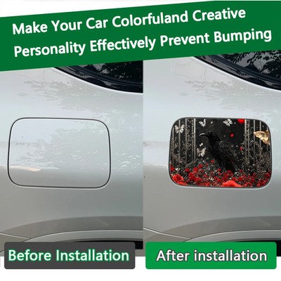 Goth Black Red Rose Gothic Waterproof Car Fuel Tank Cap Sticker Sunscreen Decal