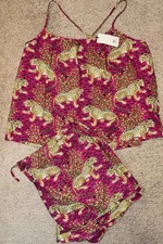NWT Print fresh Womens Pajama Set 2X Pink Bagheera Cami Top Shorts