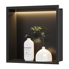 Neodrain Recessed Shower Niche Light 12X12 Matte Black Stainless Steel Wall