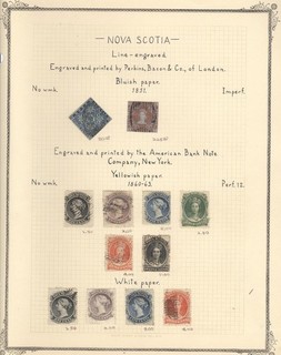 NOVA SCOTIA Excellent USED Stamp Collection hinged on a page