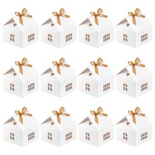 20 Packs Small House Shaped Gift Boxes with Ribbon, 4.9x4.9x5.3 inch Paper Ca...