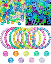 Taybonds 1000Pcs UV Pony Beads, Glow in The Dark, 9 small, Beads-1000pcs