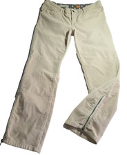 Pilcro By Anthropologie 30 Women Corduroy Pants Relaxed Tan Taper Zip Academia