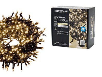 Weihnachtsbeleuchtung 1000 LED warmweiß Außen Innen Lichterkette 8 Lichterspiele