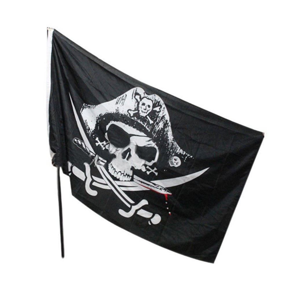 Halloween Jolly Roger Banner Skeleton Pirate Flags Bunting For Halloween Party