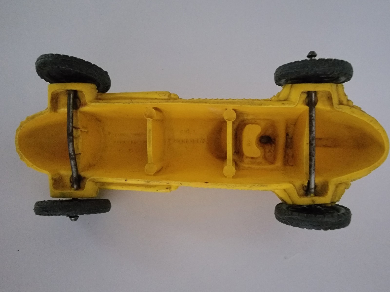 Vintage 1950s Auburn Rubber Indy Race Car - Yellow / Silver