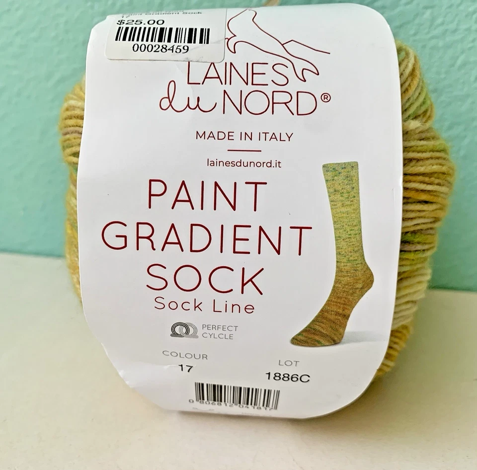 Hilo Laines du Nord - CALCETÍN DEGRADADO PINTURA - Teñido a mano 75/25 Merino/Nylon 458 yardas Foto 3 de 4