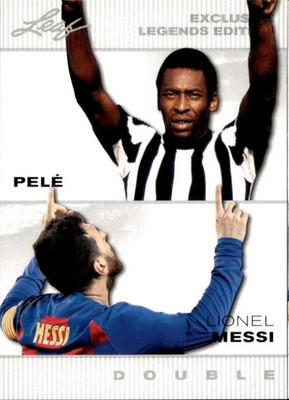PELE & Lionel Messi 2024 LEAF Double EXCLUSIVE LEGENDS EDITION #ELE-27. MINT!