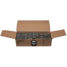 BIC Round Stic Xtra Life Black Ballpoint Pens, Medium Point (1.0mm), 500-Count