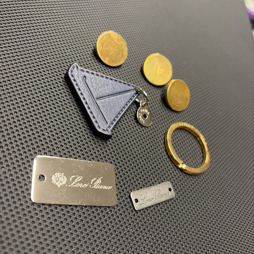 LORO PIANA Buttons, tags, keychain sailboat leather