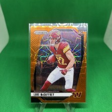 Luke Mccaffrey 2024 Panini Prizm - Orange Lazer Prizm #367 (RC) - Commanders